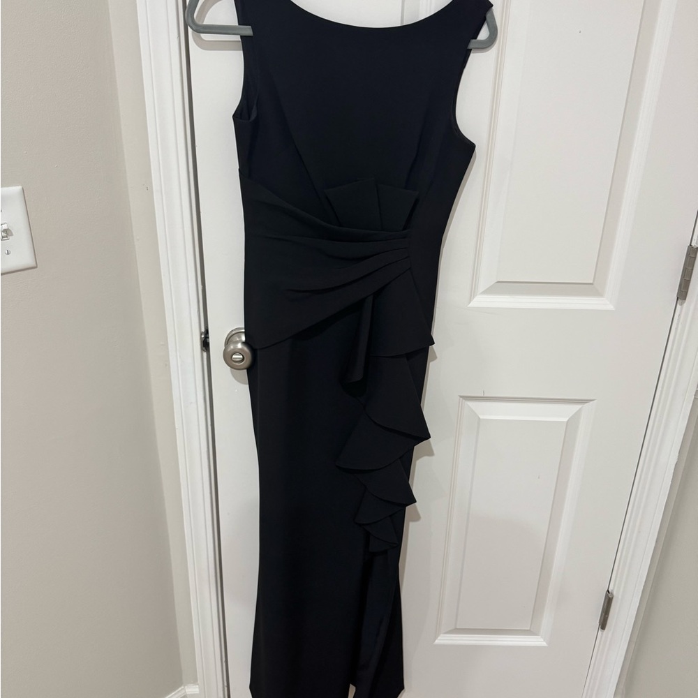 Eliza J Black Asymmetrical Ruffle Dress